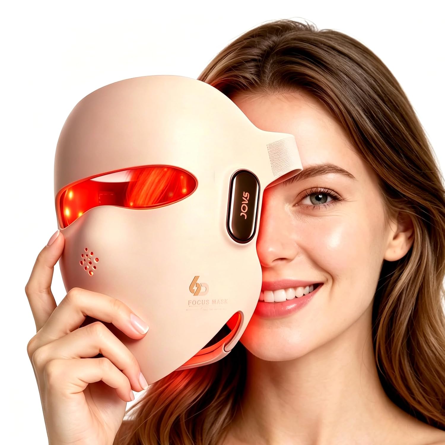 ALMOHADA TERAPÉUTICA JOVS 6D LASER LIGHT THERAPY MASK COLOR ROSA MISTY - 1