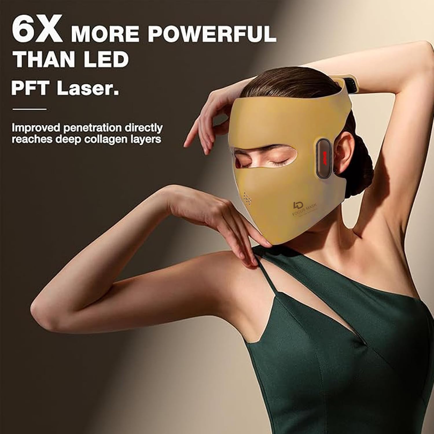 MÁSCARA DE TERAPIA DE LUZ LÁSER 4D JOVS DORADA - 3