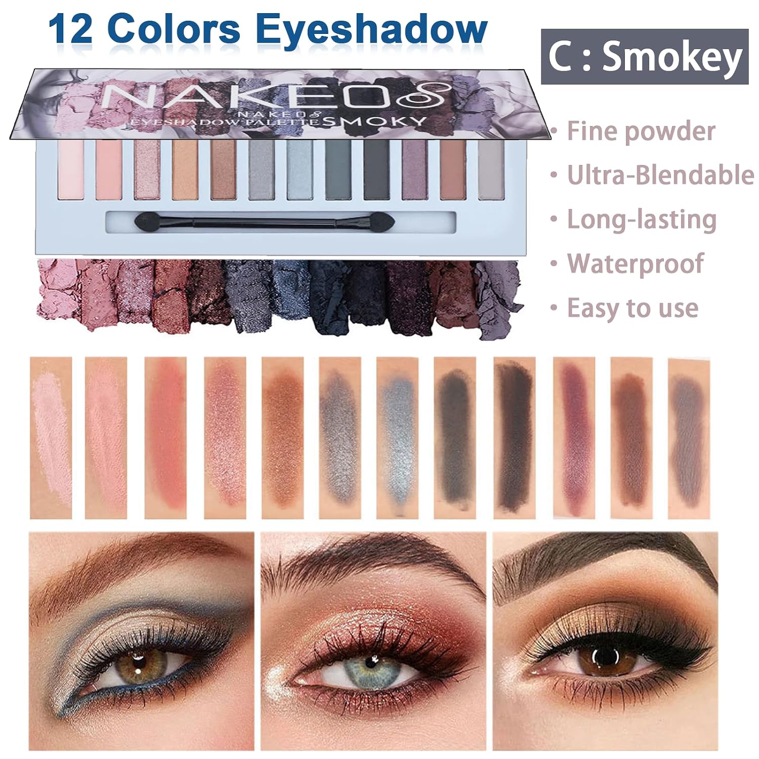 SET DE MAQUILLAJE COMPLETO GEYOMI ALL IN ONE PARA MUJER 12 COLORES - 3