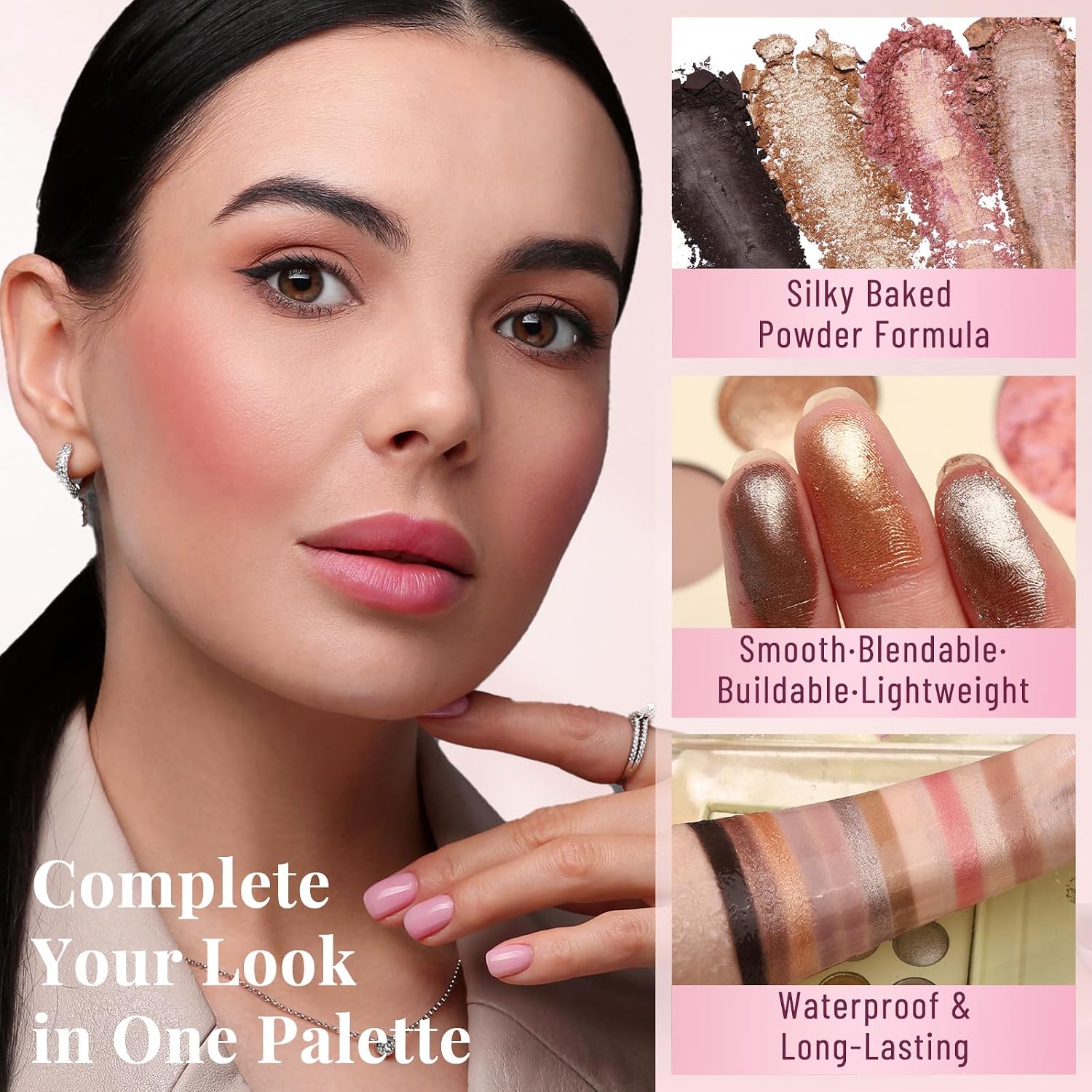 PALETA DE MAQUILLAJE UCANBE BAKED ALL IN ONE PARA ROSTRO Y OJOS 11 COLORES TONOS NEUTROS - 3