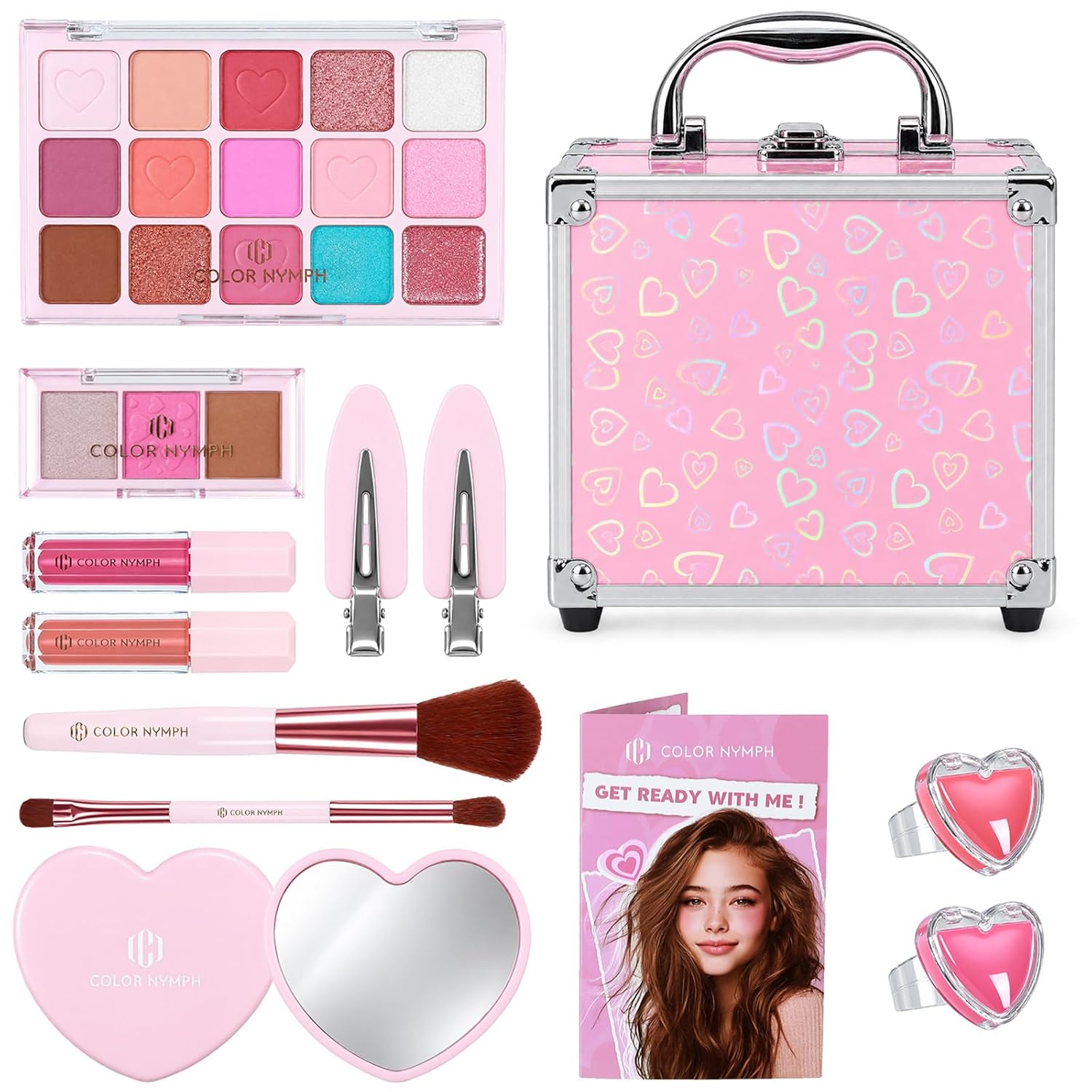 SET DE MAQUILLAJE PARA NIÑAS COLOR NYMPH BABY PINK PARA PRINCIPIANTES - 1