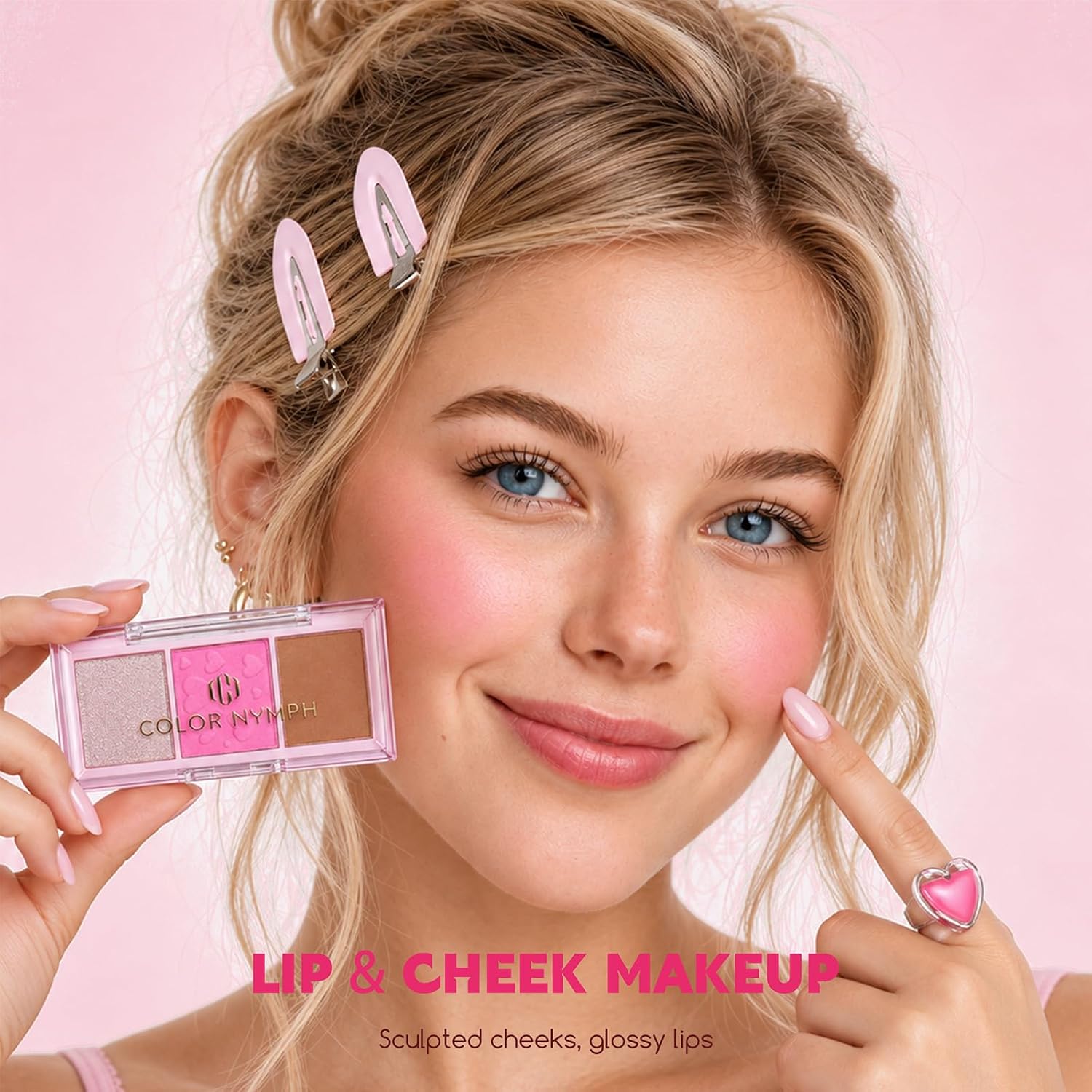 SET DE MAQUILLAJE PARA NIÑAS COLOR NYMPH BABY PINK PARA PRINCIPIANTES - 5