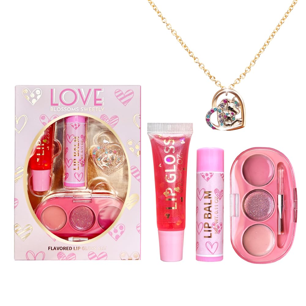 SET DE MAQUILLAJE 4 PIEZAS IBI MAKEUP CON BRILLO LABIAL Y CUIDADO PARA LABIOS - 1