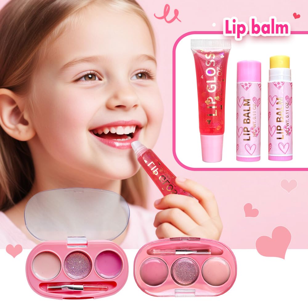 SET DE MAQUILLAJE 4 PIEZAS IBI MAKEUP CON BRILLO LABIAL Y CUIDADO PARA LABIOS - 3