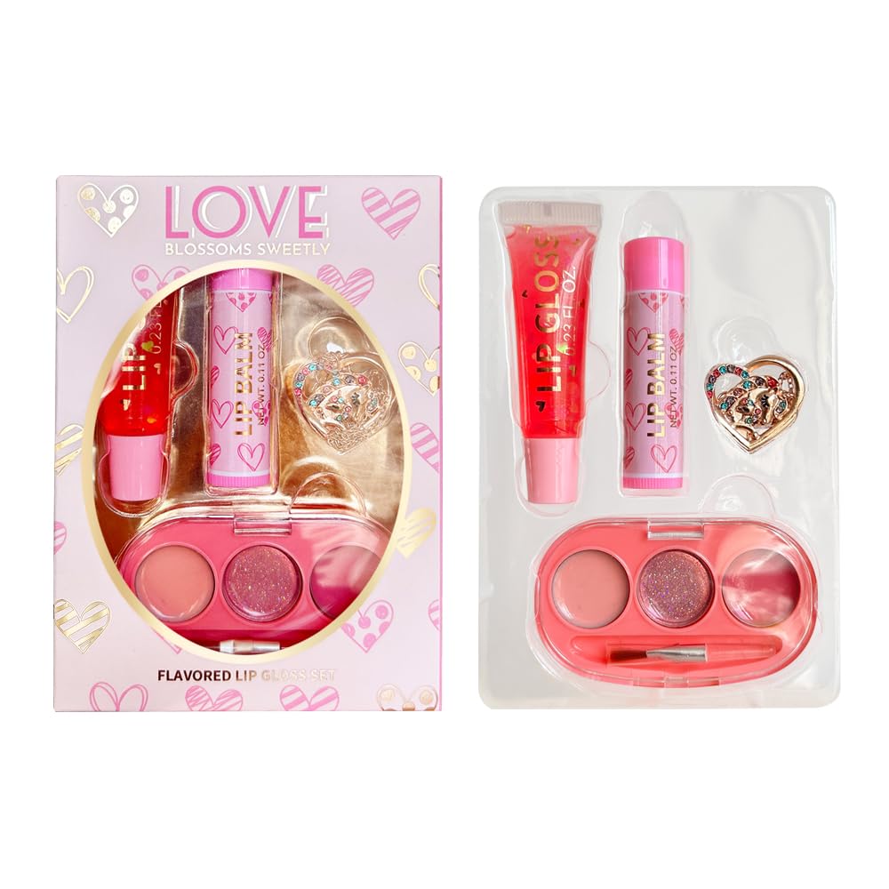 SET DE MAQUILLAJE 4 PIEZAS IBI MAKEUP CON BRILLO LABIAL Y CUIDADO PARA LABIOS - 4