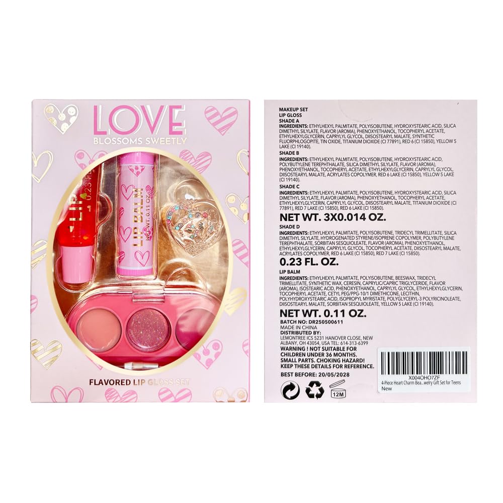 SET DE MAQUILLAJE 4 PIEZAS IBI MAKEUP CON BRILLO LABIAL Y CUIDADO PARA LABIOS - 5