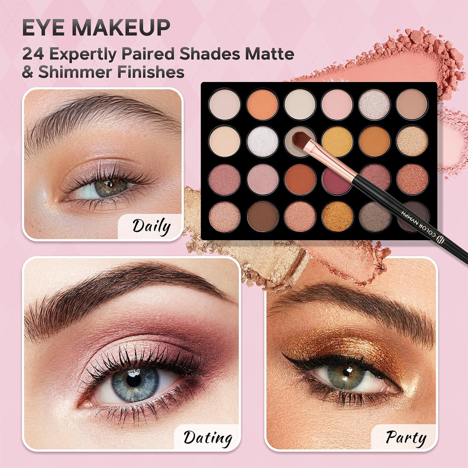 SET DE MAQUILLAJE PARA NIÑAS COLOR NYMPH ROSA PARA PRINCIPIANTES - 5
