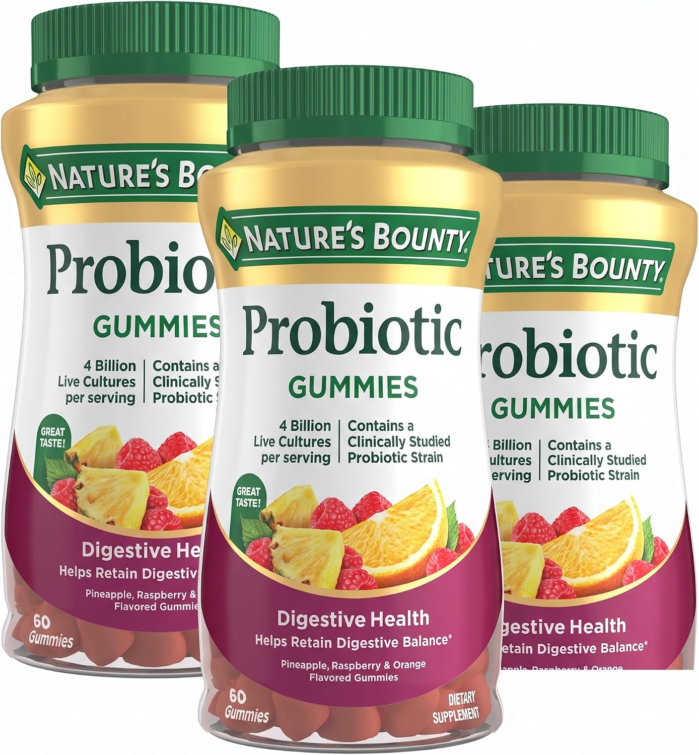 GOMITAS PROBIÓTICAS NATURE'S BOUNTY 120 UNIDADES SABOR FRUTAS NATURALES - 3