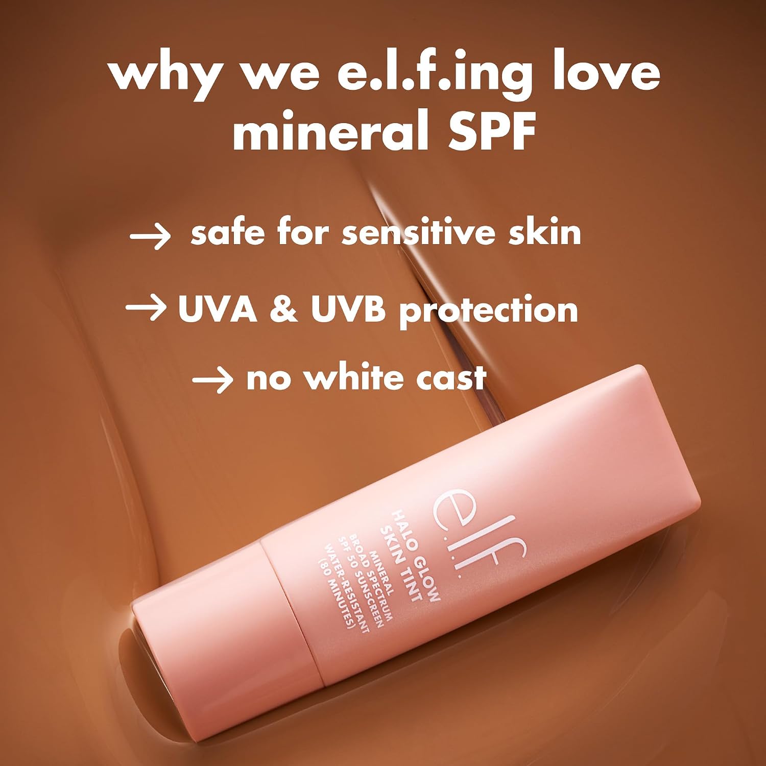 PROTECTOR SOLAR CON COLOR E.L.F. HALO GLOW SKIN TINT SPF 50 12 TAN COOL - 3
