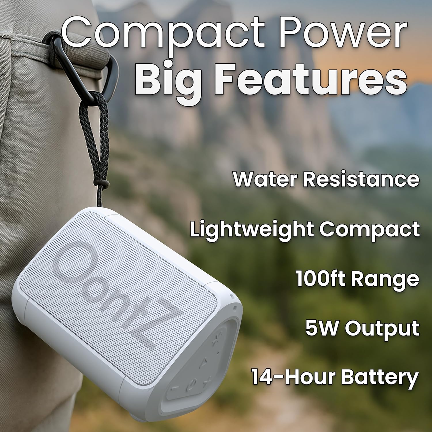 PARLANTE BLUETOOTH PORTÁTIL CAMBRIDGE SOUNDWORKS OONTZ ANGLE SOLO BLANCO - 2