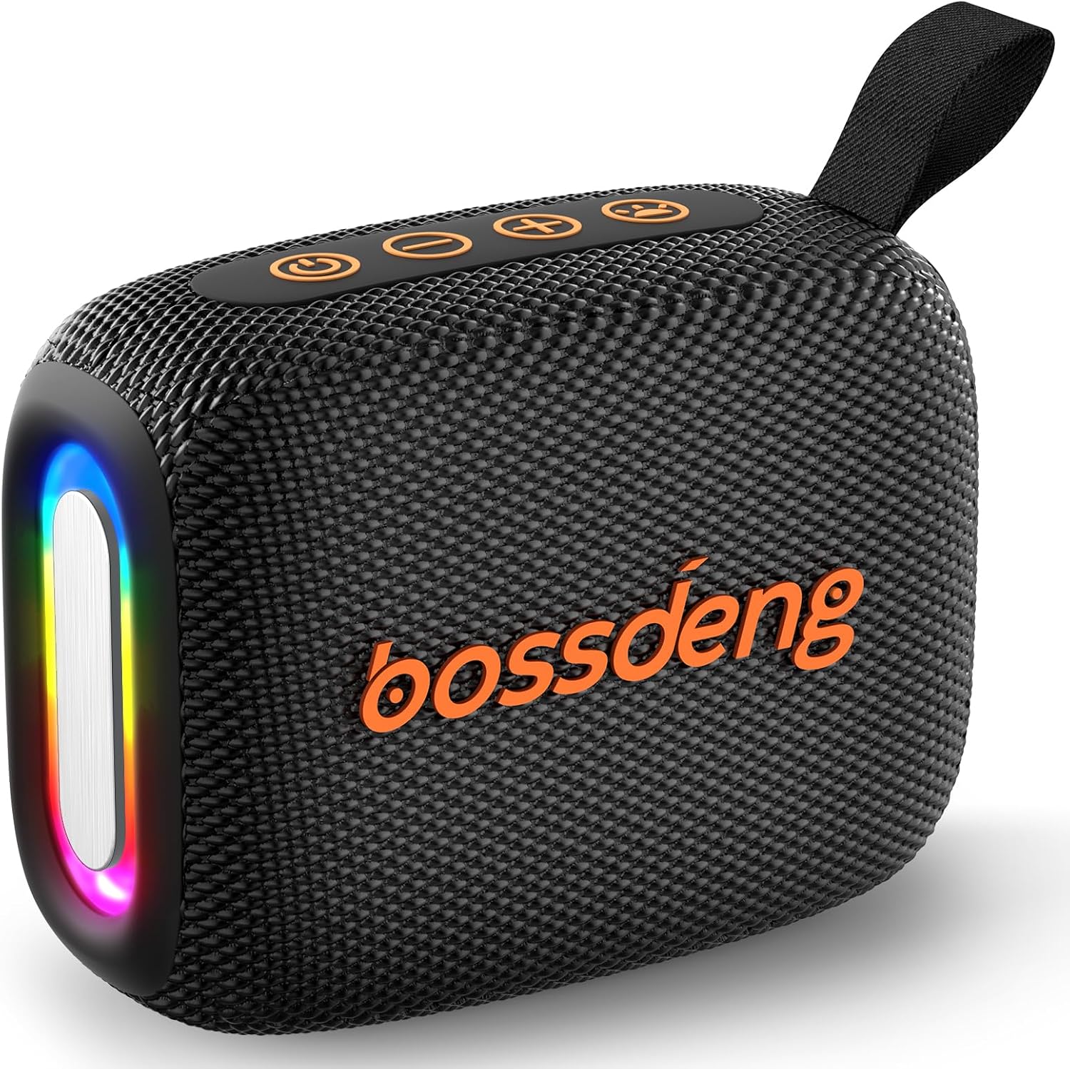 PARLANTE PORTÁTIL BLUETOOTH BOSSDENG IMPERMEABLE CON LUCES Y CORDÓN NEGRO - 1