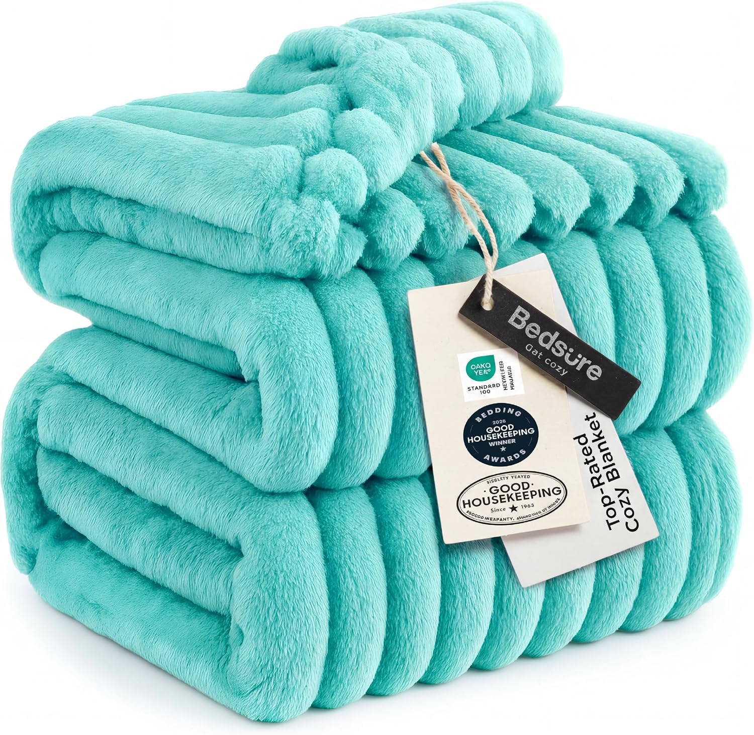 MANTA BEDSURE QUEEN SIZE AZUL NIEBLA 90X90 PULGADAS - 1