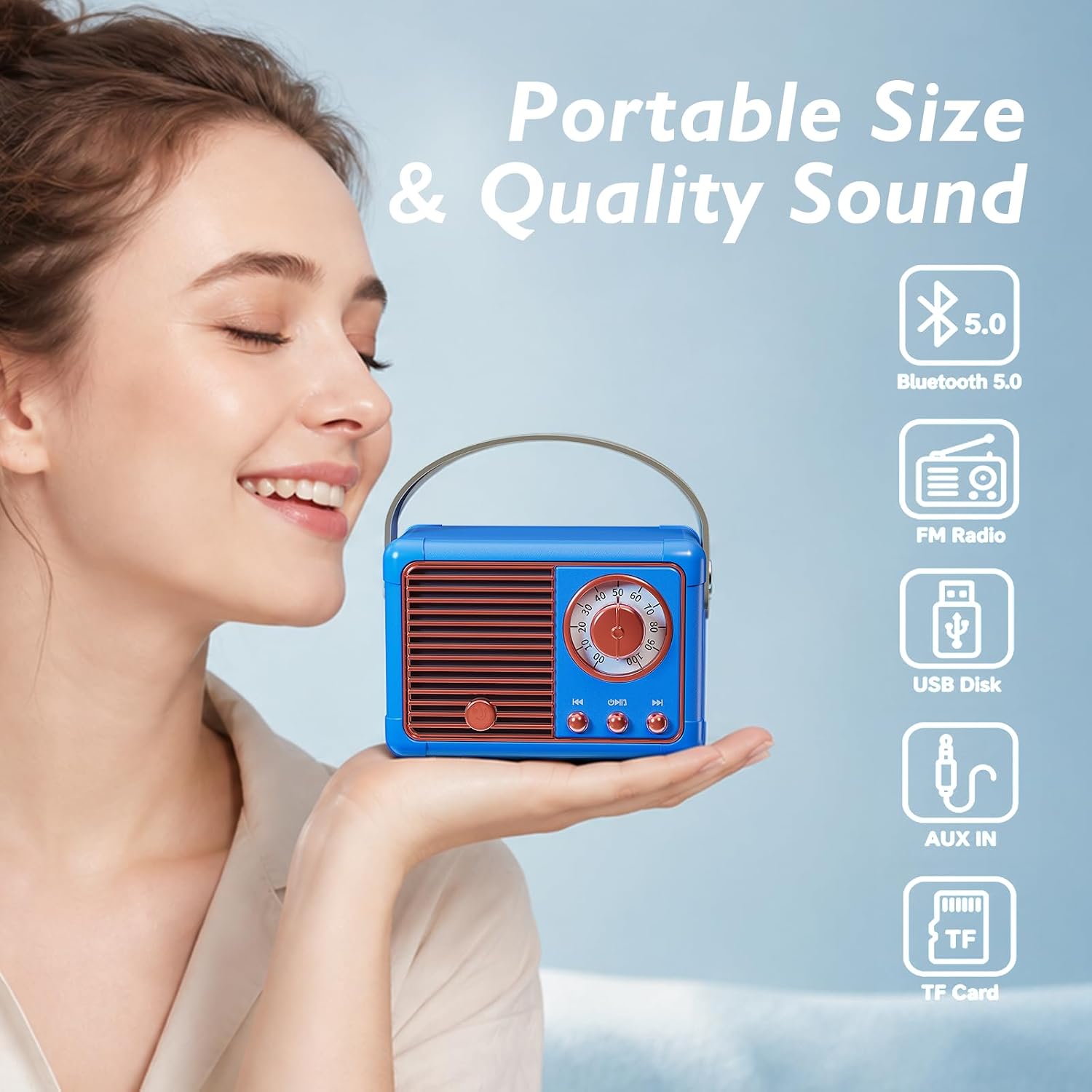 PARLANTE PORTÁTIL DOSMIX RETRO BLUETOOTH MINI VINTAGE - 2