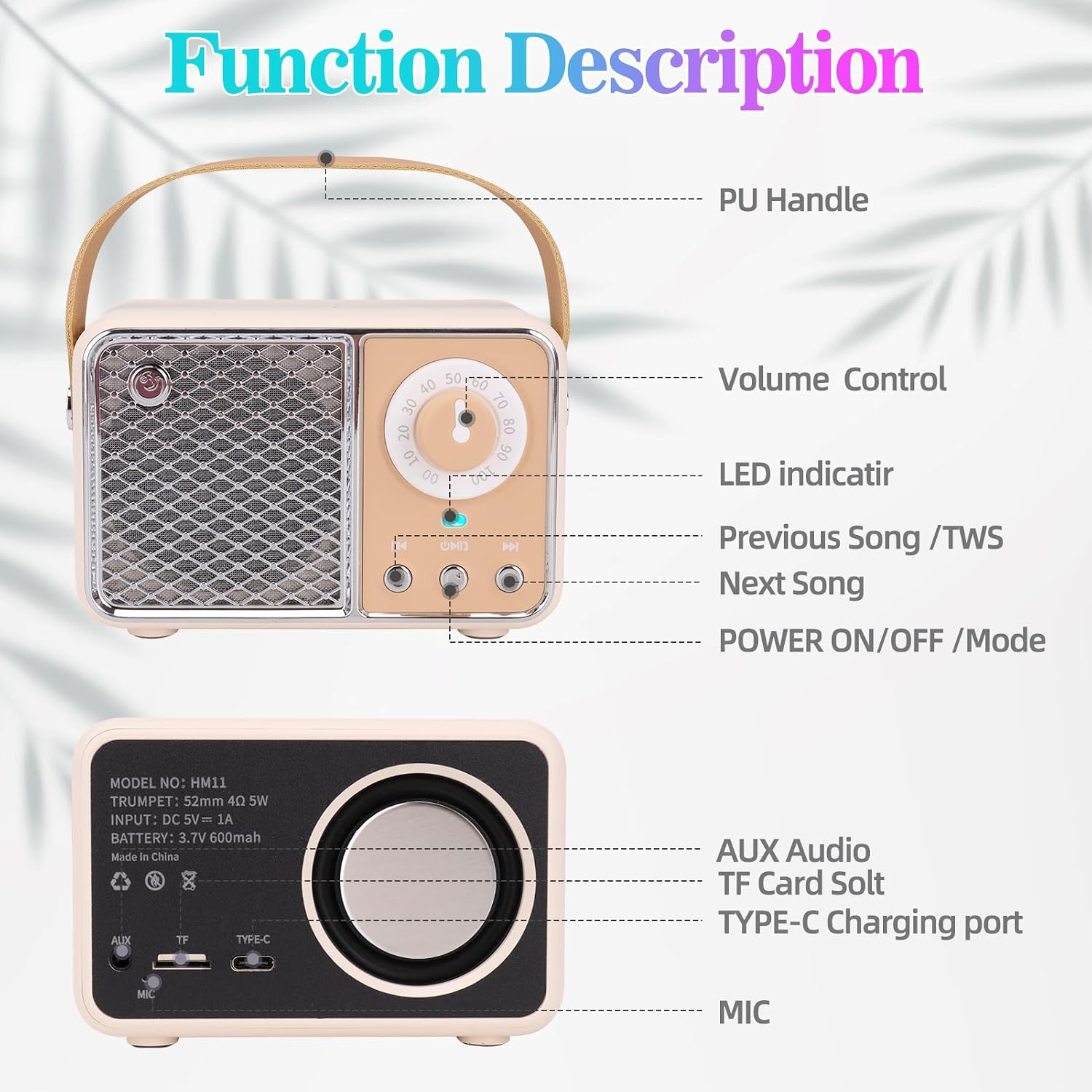 PARLANTE PORTÁTIL DOSMIX RETRO BLUETOOTH COLOR VERDE ACEITUNA - 4