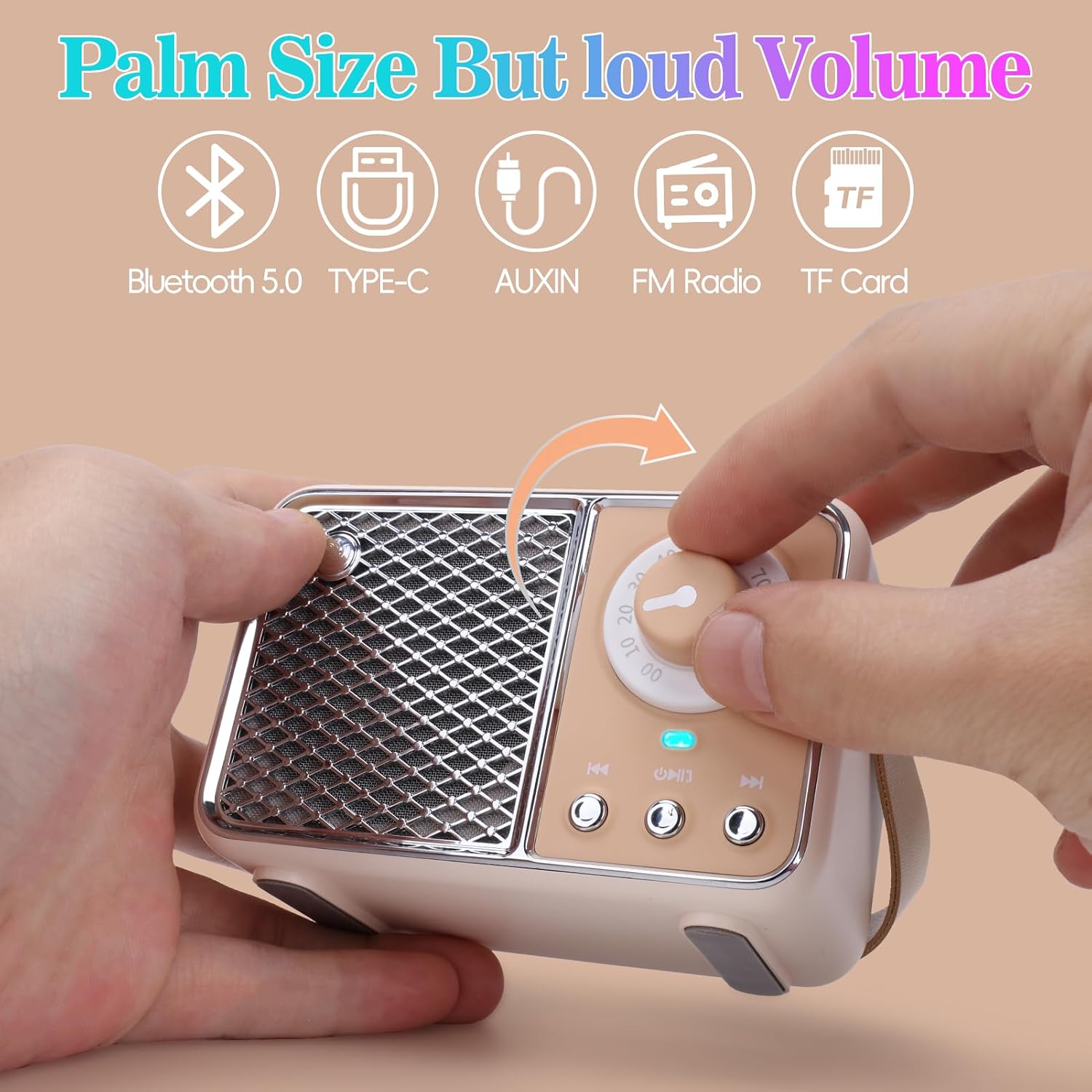 PARLANTE PORTÁTIL DOSMIX RETRO BLUETOOTH COLOR VERDE ACEITUNA - 5