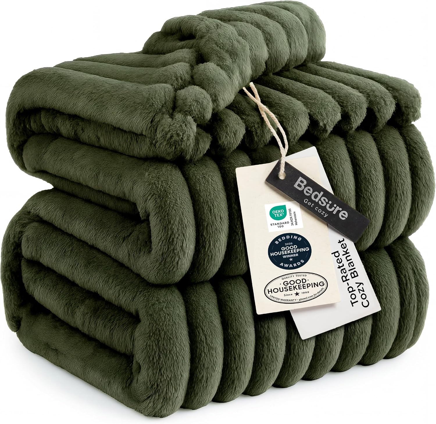 MANTA BEDSURE QUEEN SIZE 90X90 ACEITUNA - 1