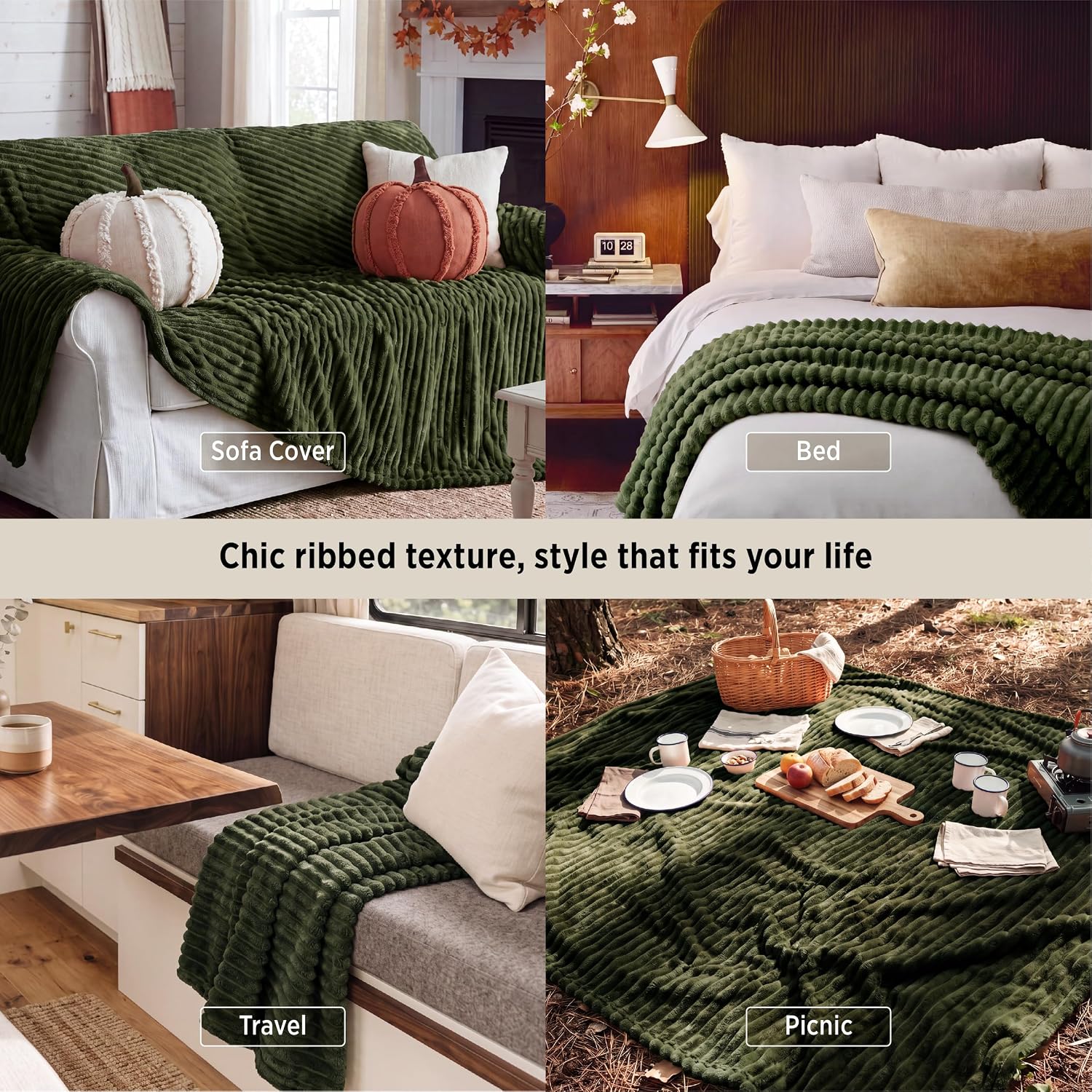 MANTA BEDSURE QUEEN SIZE 90X90 ACEITUNA - 4
