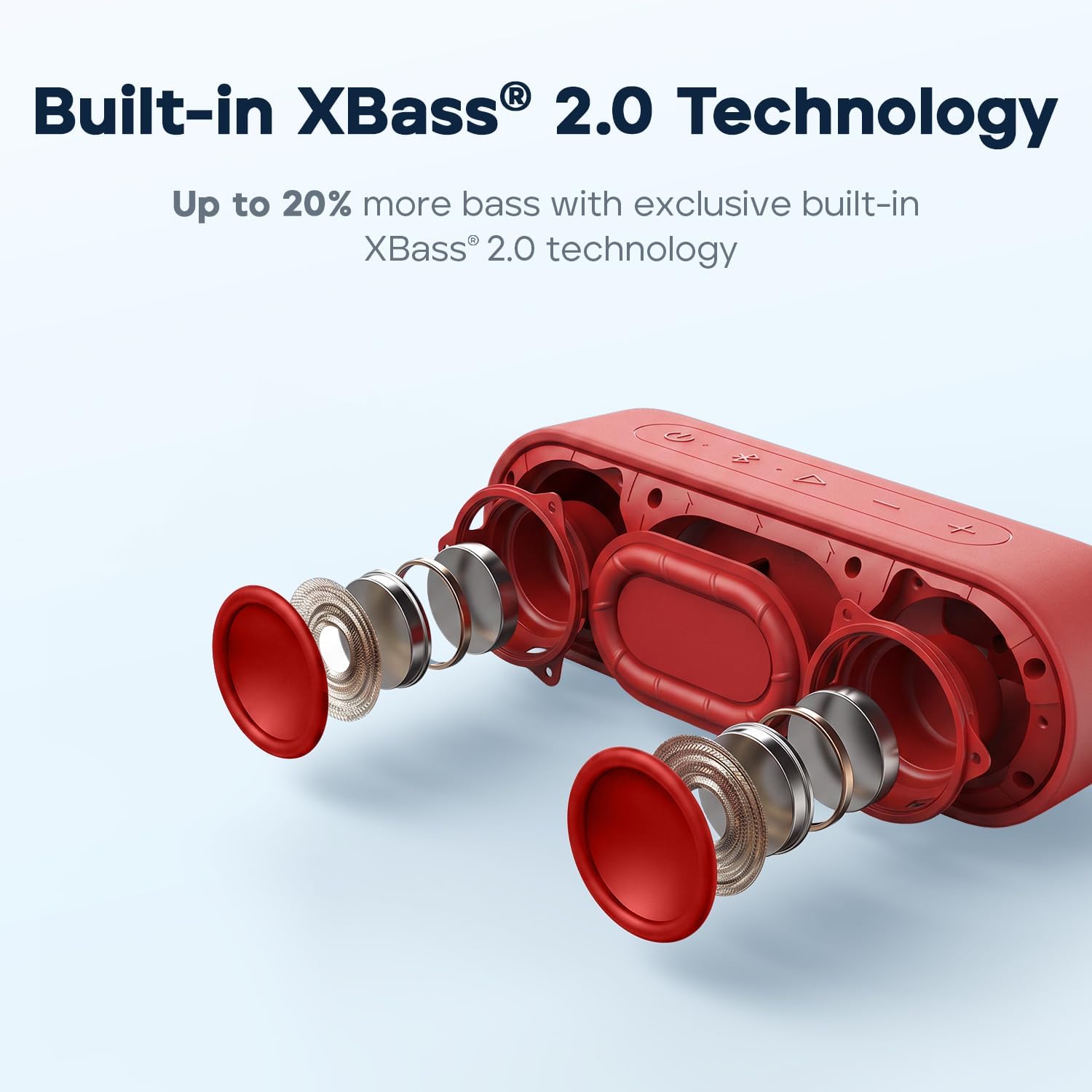 PARLANTE BLUETOOTH TRIBIT XSOUND GO 20W 24H ROJO - 2