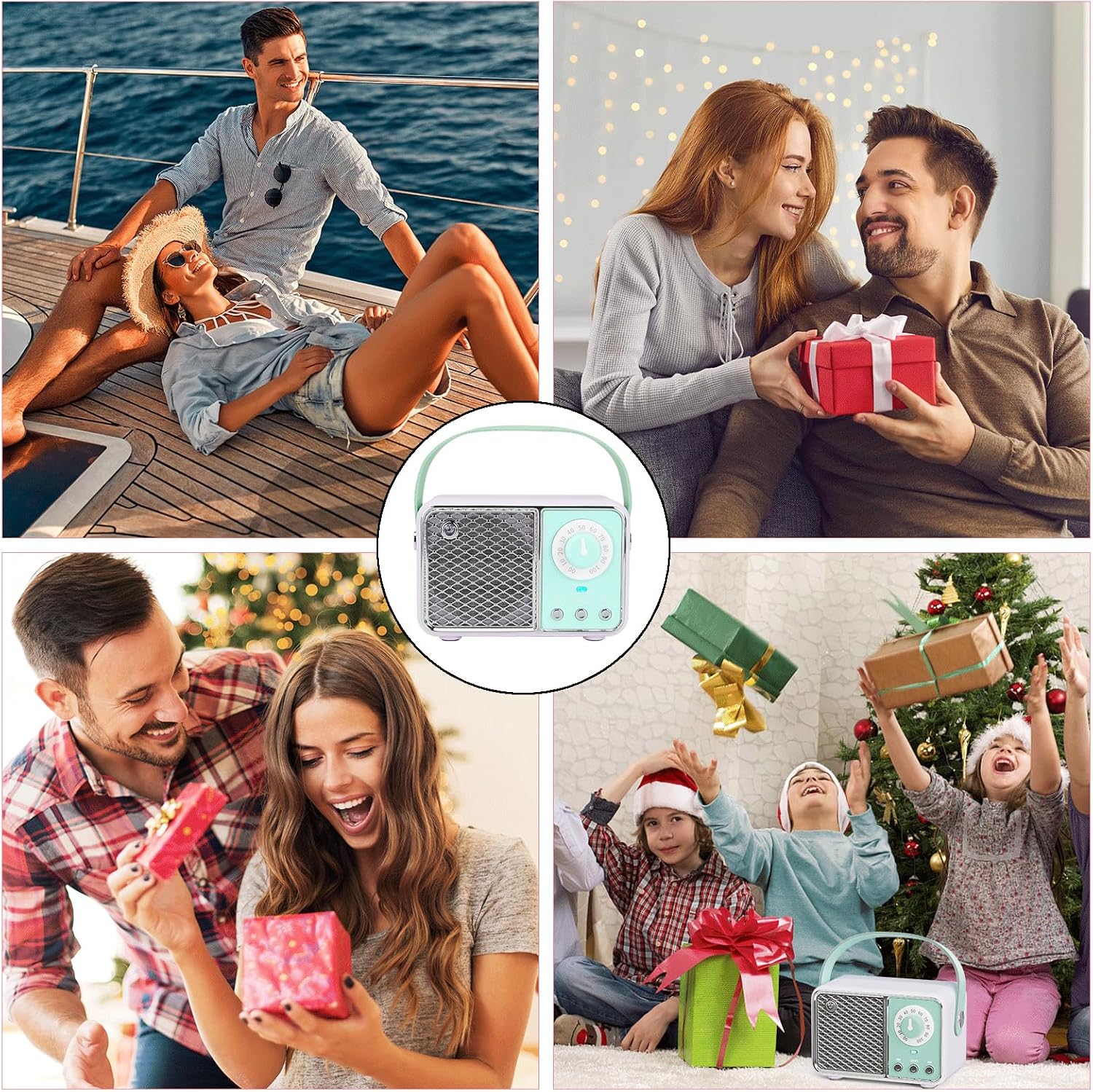 PARLANTE PORTÁTIL DOSMIX RETRO BLUETOOTH VERDE CIAN - 3