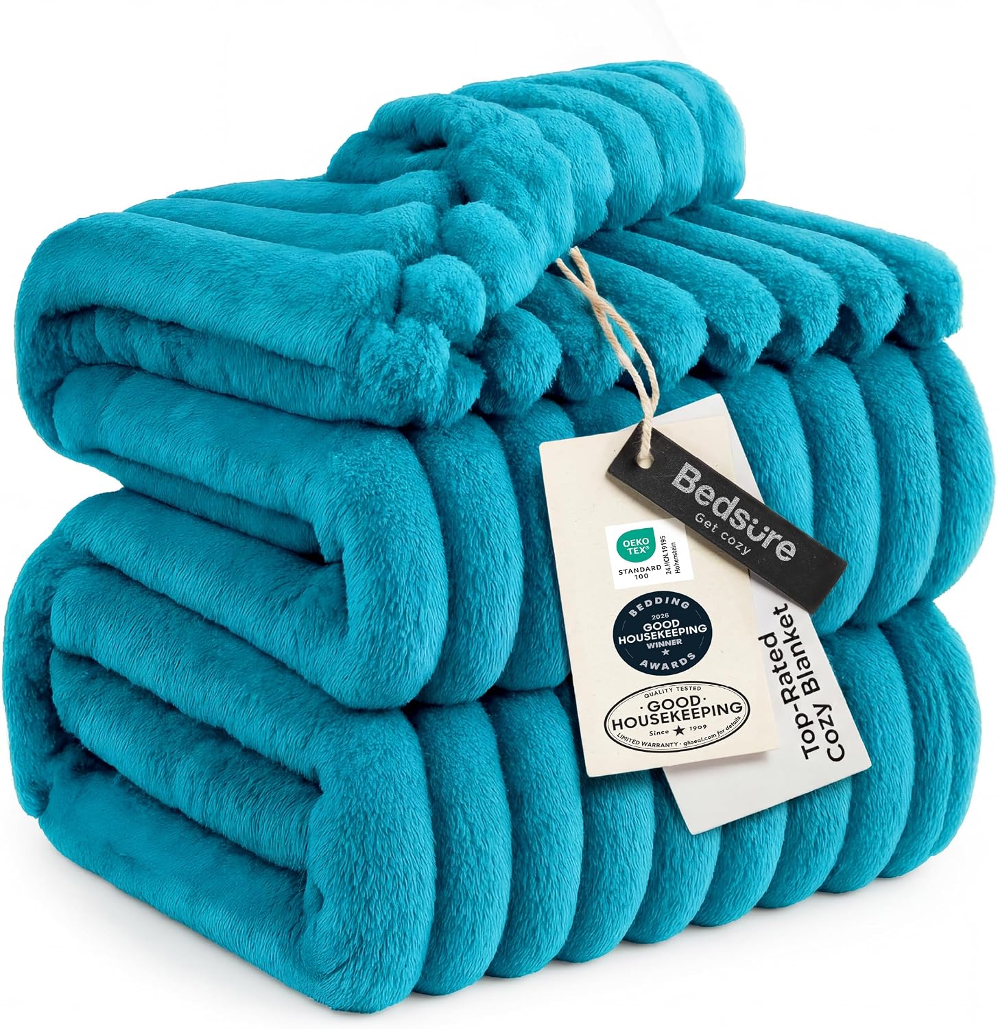 MANTA BEDSURE QUEEN SIZE 90X90 AZUL VERDOSO - 1