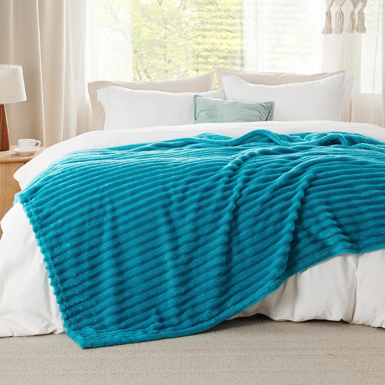 MANTA BEDSURE QUEEN SIZE 90X90 AZUL VERDOSO - 3