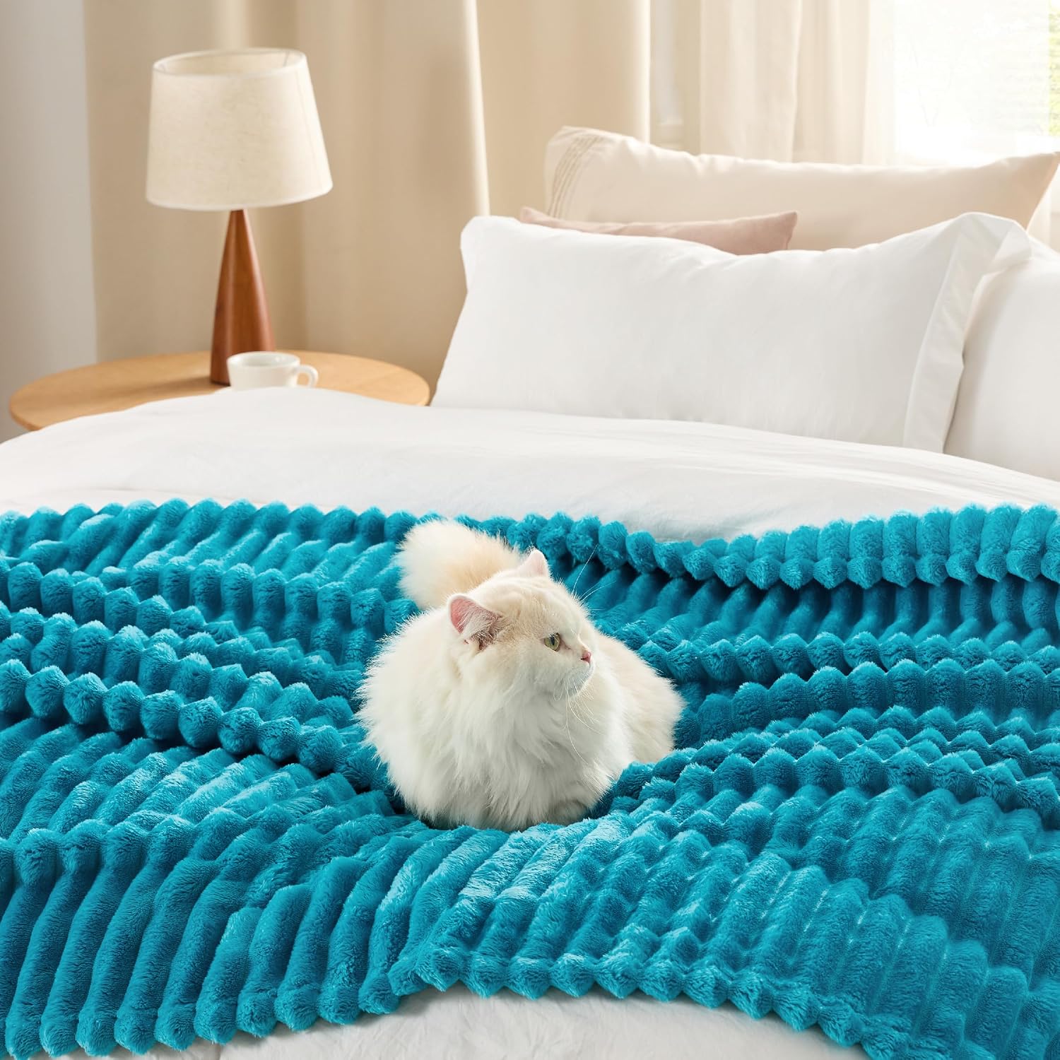 MANTA BEDSURE QUEEN SIZE 90X90 AZUL VERDOSO - 5