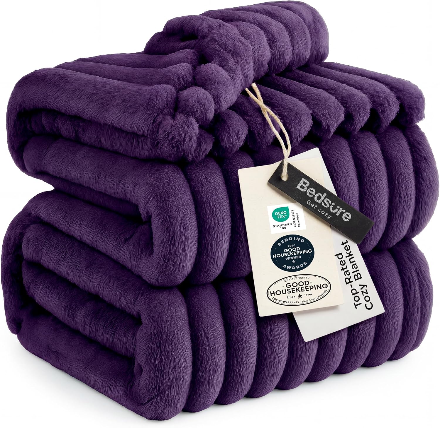 MANTA BEDSURE QUEEN SIZE MORADA 90X90 - 1