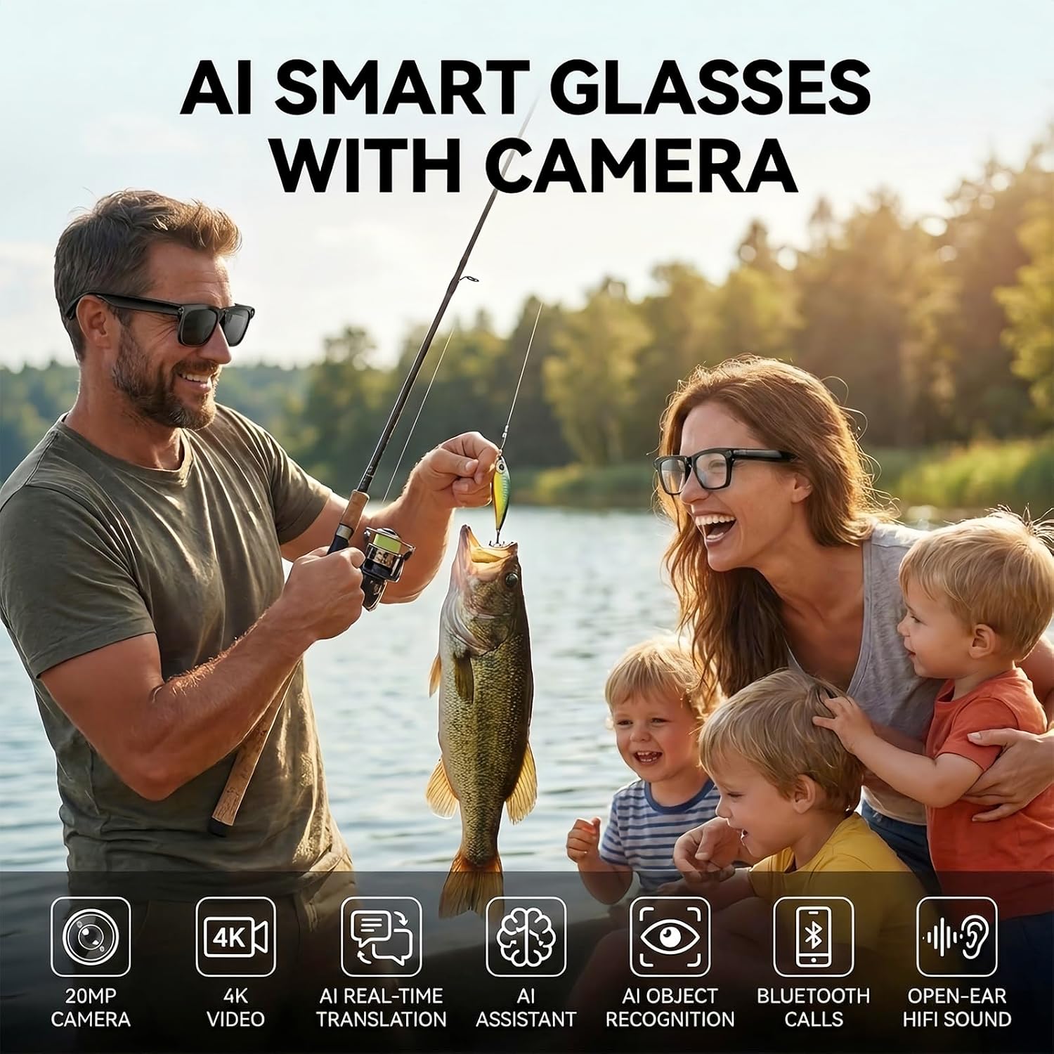 GAFAS INTELIGENTES CON CÁMARA AMZISH 20MP HD - 2