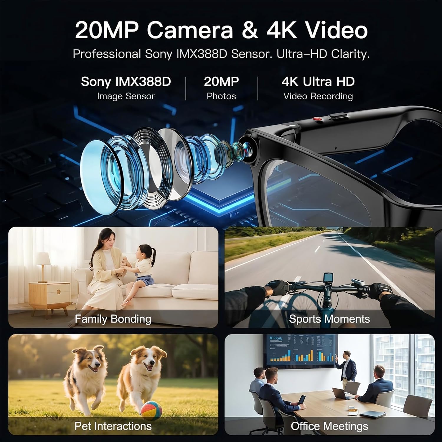 GAFAS INTELIGENTES CON CÁMARA AMZISH 20MP HD - 3