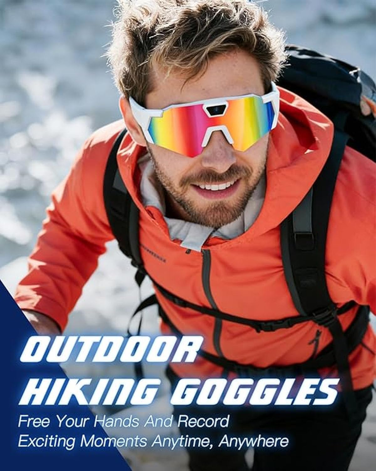 GAFAS CON CÁMARA 4K HUCLTZV ESTILO BASEBALL DEPORTIVAS AZUL - 3