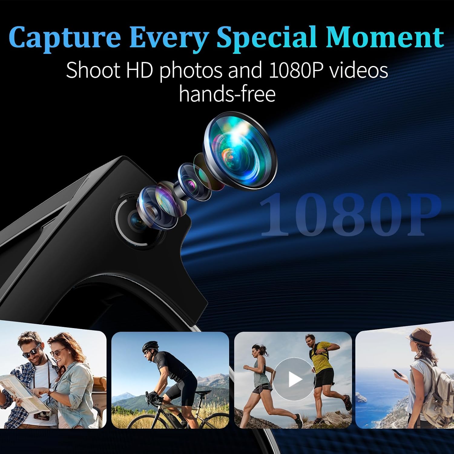 GAFAS INTELIGENTES KWENRUN CON CÁMARA 8MP, VIDEO 1080P, AUDIO BLUETOOTH Y LENTES FOTOCROMÁTICOS - 2