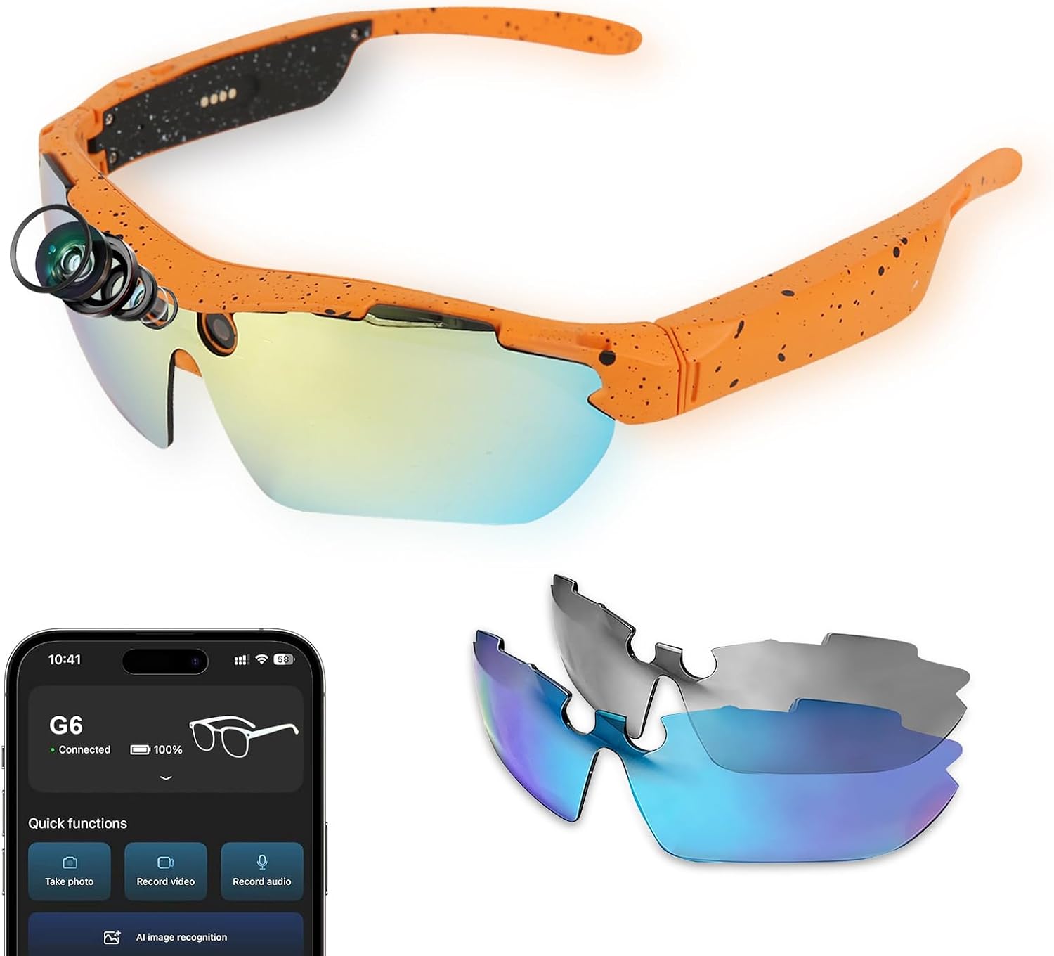 GAFAS DEPORTIVAS INTELIGENTES XTUOSHP CON CÁMARA 8MP Y GRABACIÓN 4K - 1
