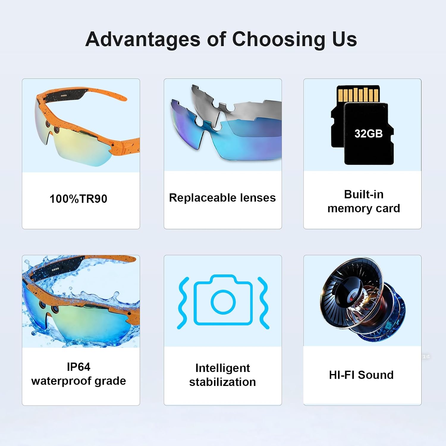 GAFAS DEPORTIVAS INTELIGENTES XTUOSHP CON CÁMARA 8MP Y GRABACIÓN 4K - 5