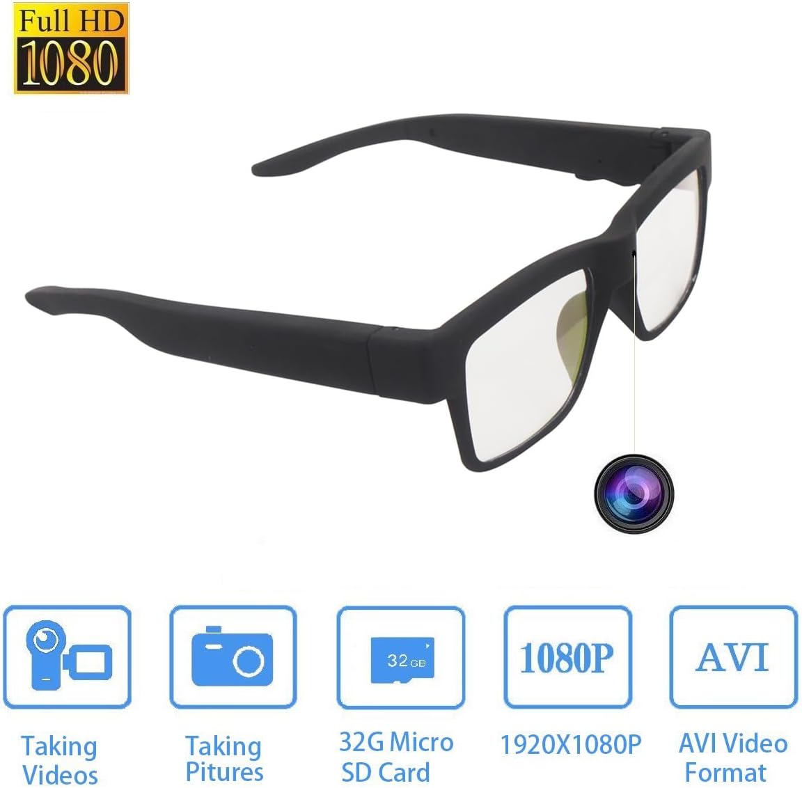 GAFAS CON CÁMARA YMZONIU HD 1080P CON MEMORIA 32GB PARA DEPORTES AL AIRE LIBRE - 2