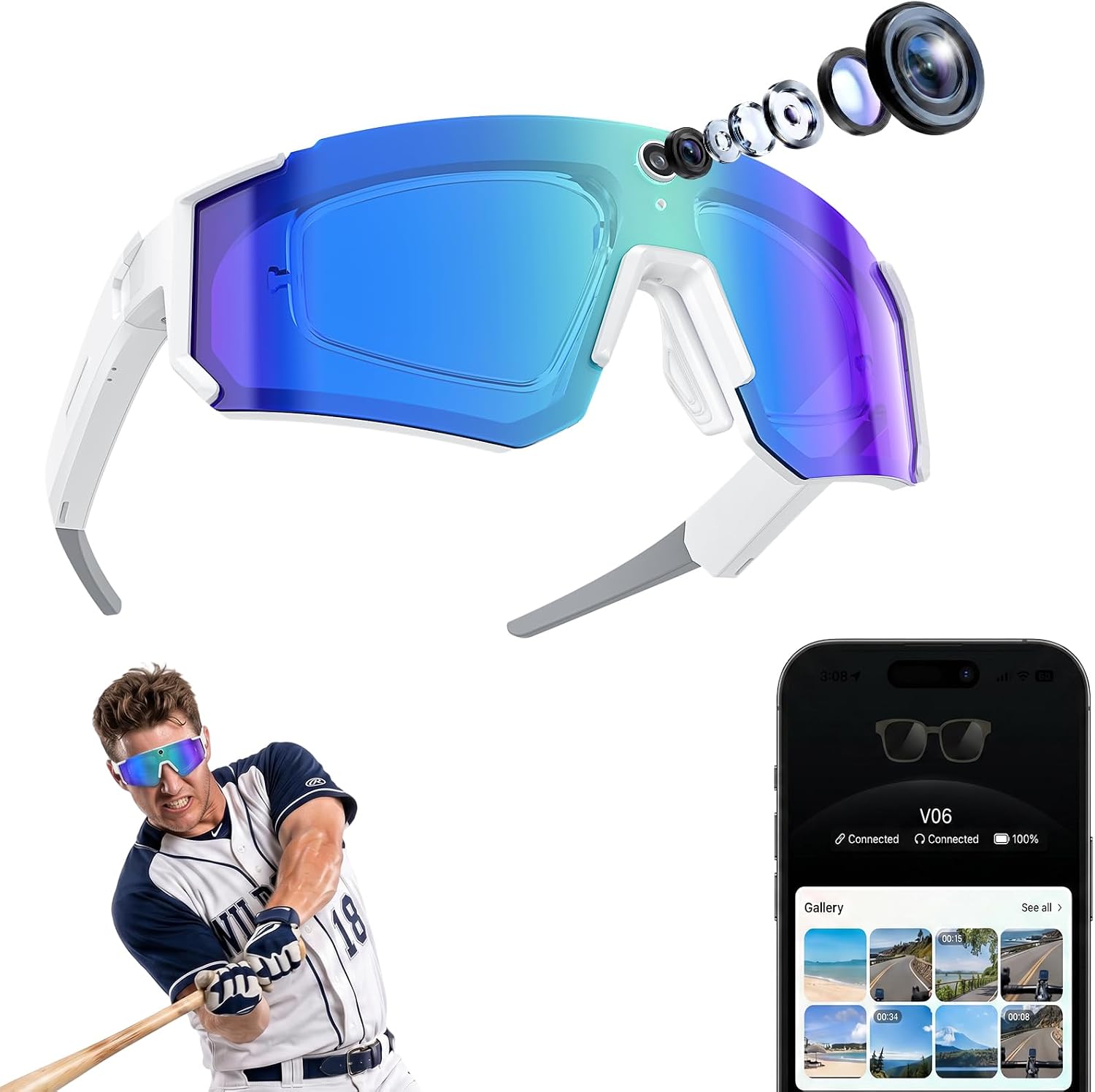 GAFAS INTELIGENTES FITN 2026 CON CÁMARA, GRABACIÓN DE VIDEO, TRADUCTOR DE VOZ, AUDIO OPEN-EAR Y BLUETOOTH - 1