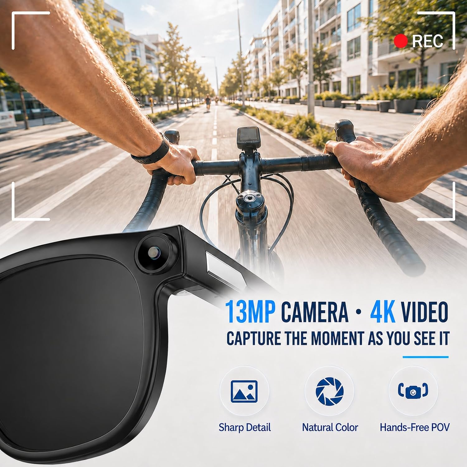 GAFAS INTELIGENTES ROZEUS AI CON CÁMARA 13MP, VIDEO 2K Y FOTO 4K - 2