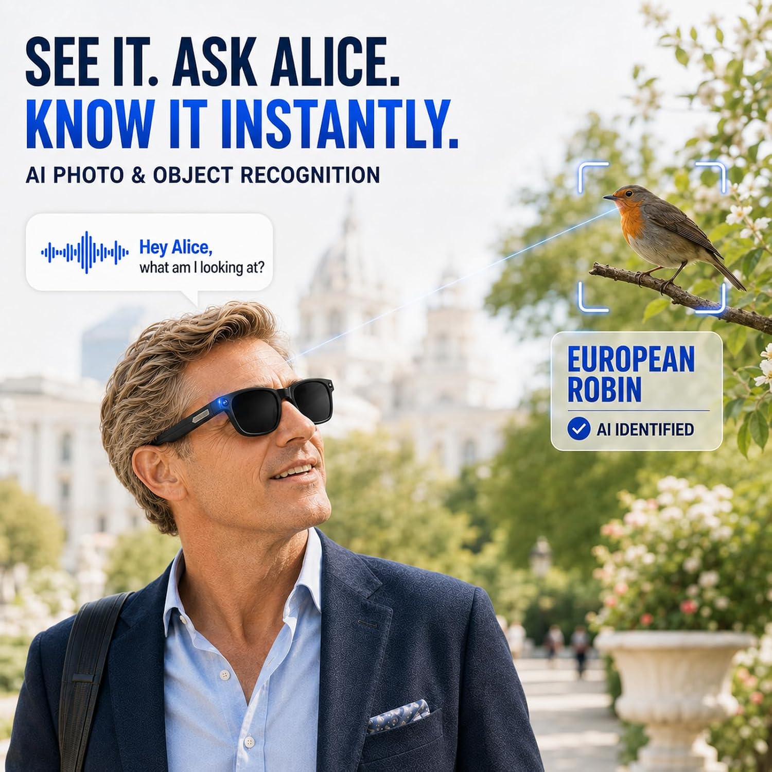 GAFAS INTELIGENTES ROZEUS AI CON CÁMARA 13MP, VIDEO 2K Y FOTO 4K - 4