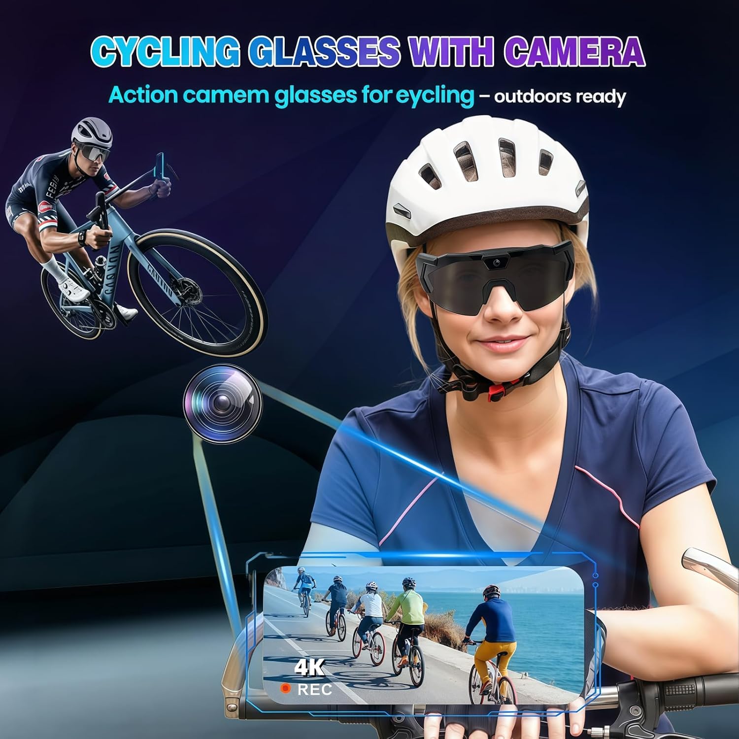 GAFAS DE SOL CON CÁMARA 4K PIEPIE PARA EXTERIORES - 3