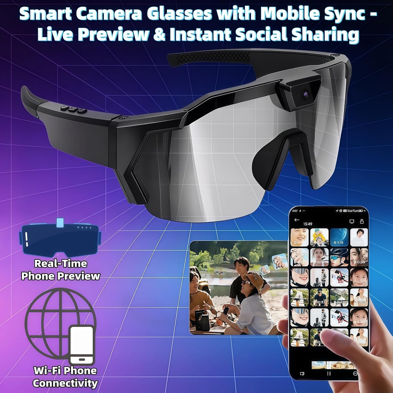 GAFAS DE SOL CON CÁMARA 4K PIEPIE PARA EXTERIORES - 4