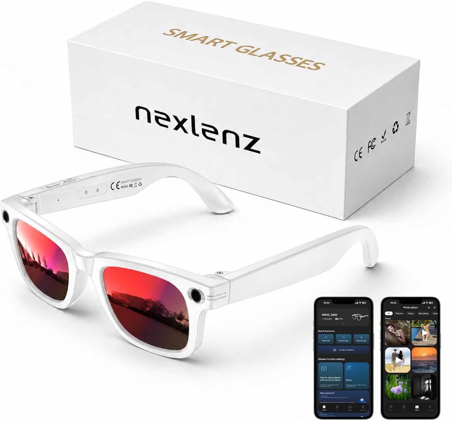 GAFAS INTELIGENTES CON CÁMARA NEXLENZ BLANCO - 1