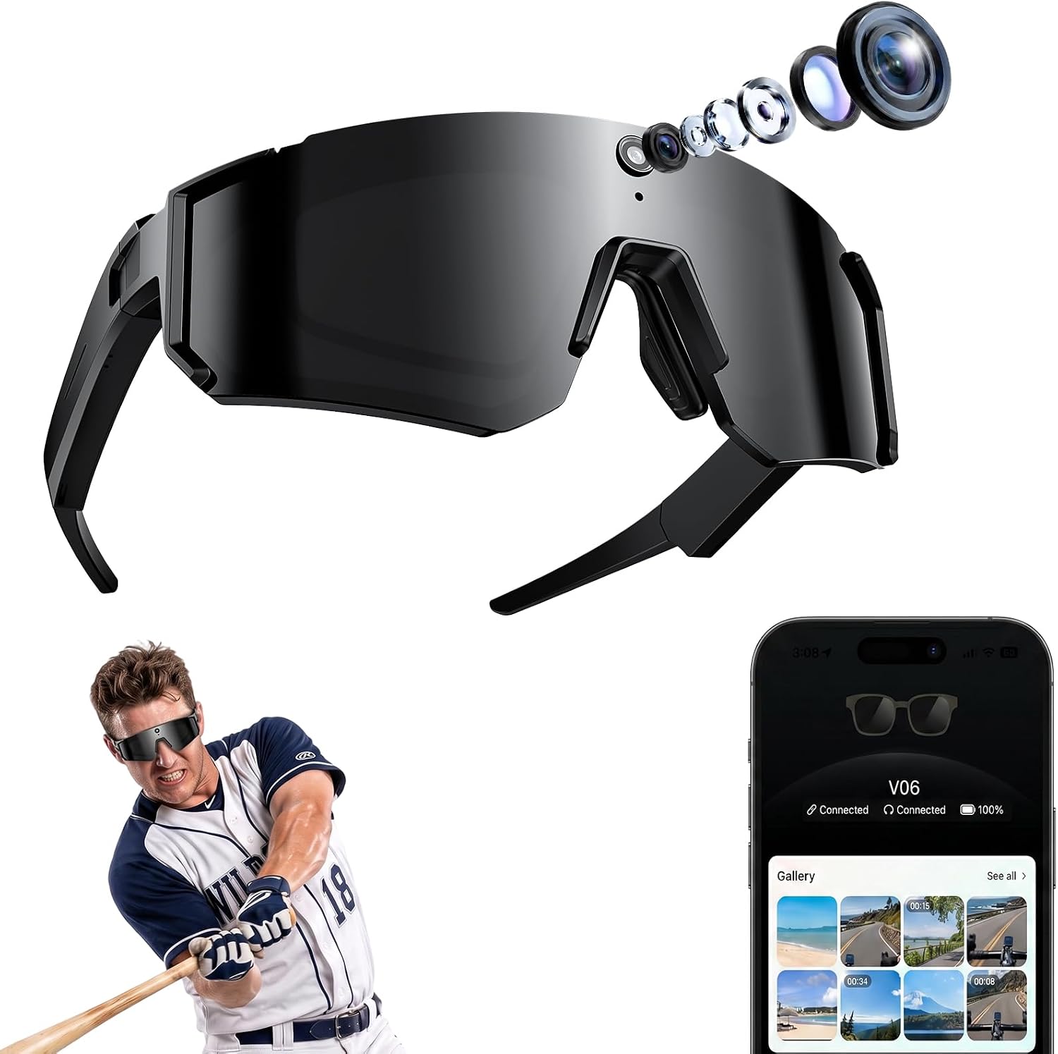 GAFAS INTELIGENTES FITN 2026 CON CÁMARA, GRABACIÓN DE VIDEO, TRADUCTOR DE VOZ, AUDIO OPEN-EAR Y BLUETOOTH - 1