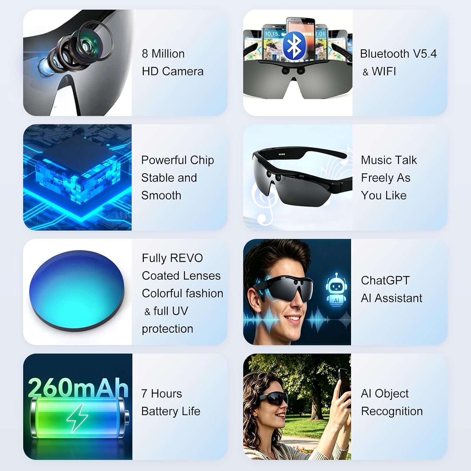 GAFAS DEPORTIVAS INTELIGENTES XTUOSHP CON CÁMARA 8MP Y GRABACIÓN 4K - 2