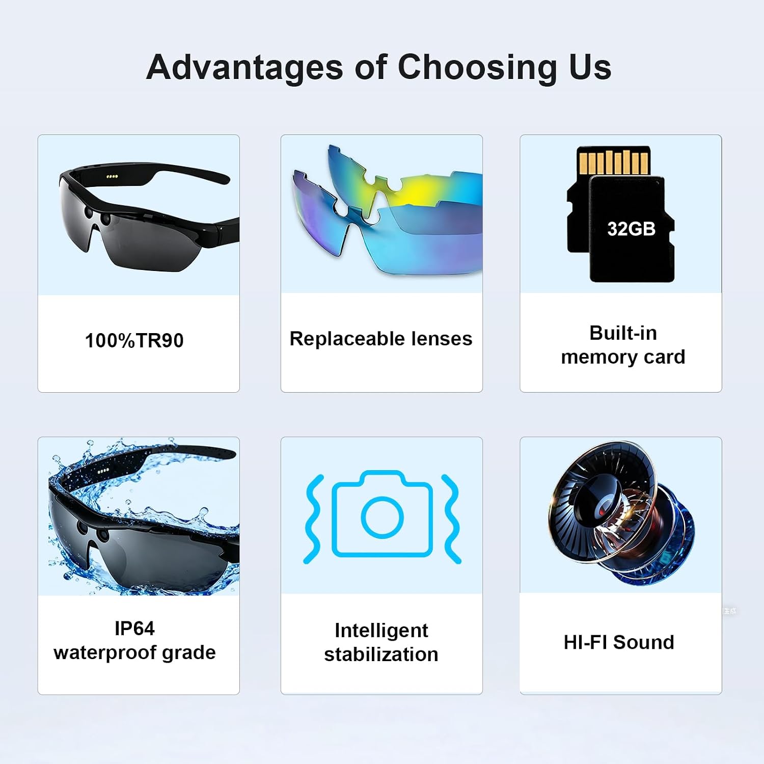 GAFAS DEPORTIVAS INTELIGENTES XTUOSHP CON CÁMARA 8MP Y GRABACIÓN 4K - 4