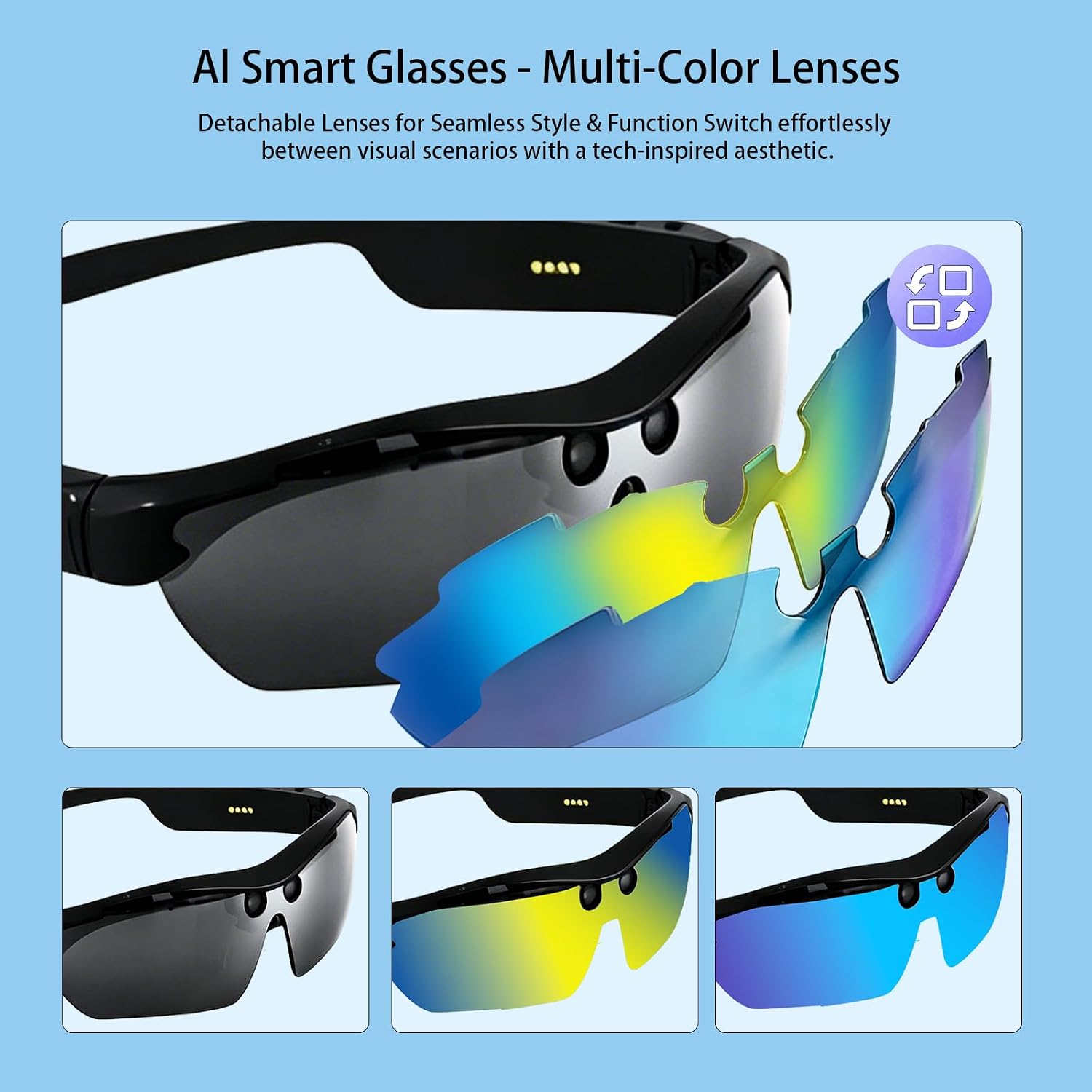 GAFAS DEPORTIVAS INTELIGENTES XTUOSHP CON CÁMARA 8MP Y GRABACIÓN 4K - 5