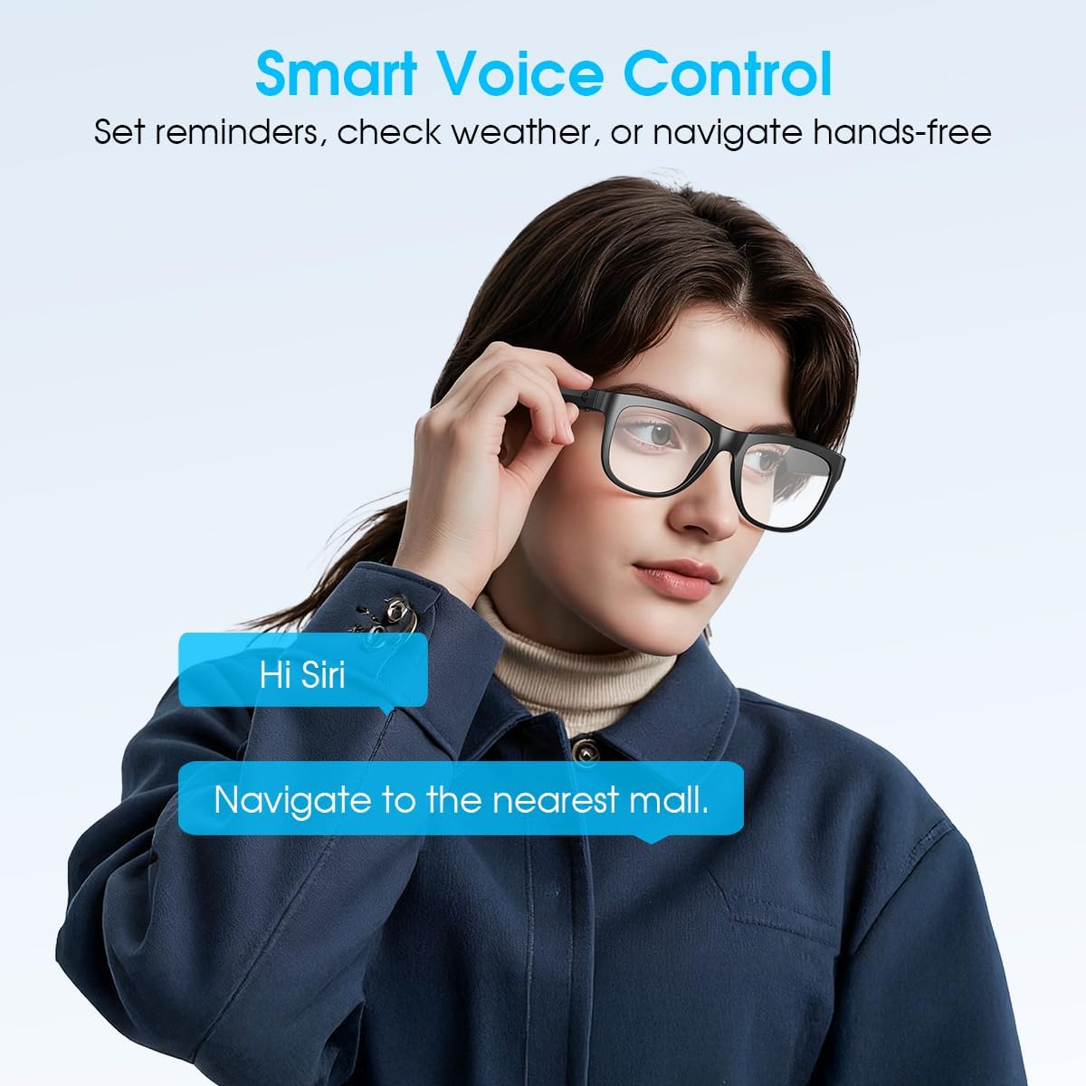 GAFAS INTELIGENTES BLUETOOTH XO CON BLOQUEO DE LUZ AZUL Y MICRÓFONO INTEGRADO COLOR AZUL - 3