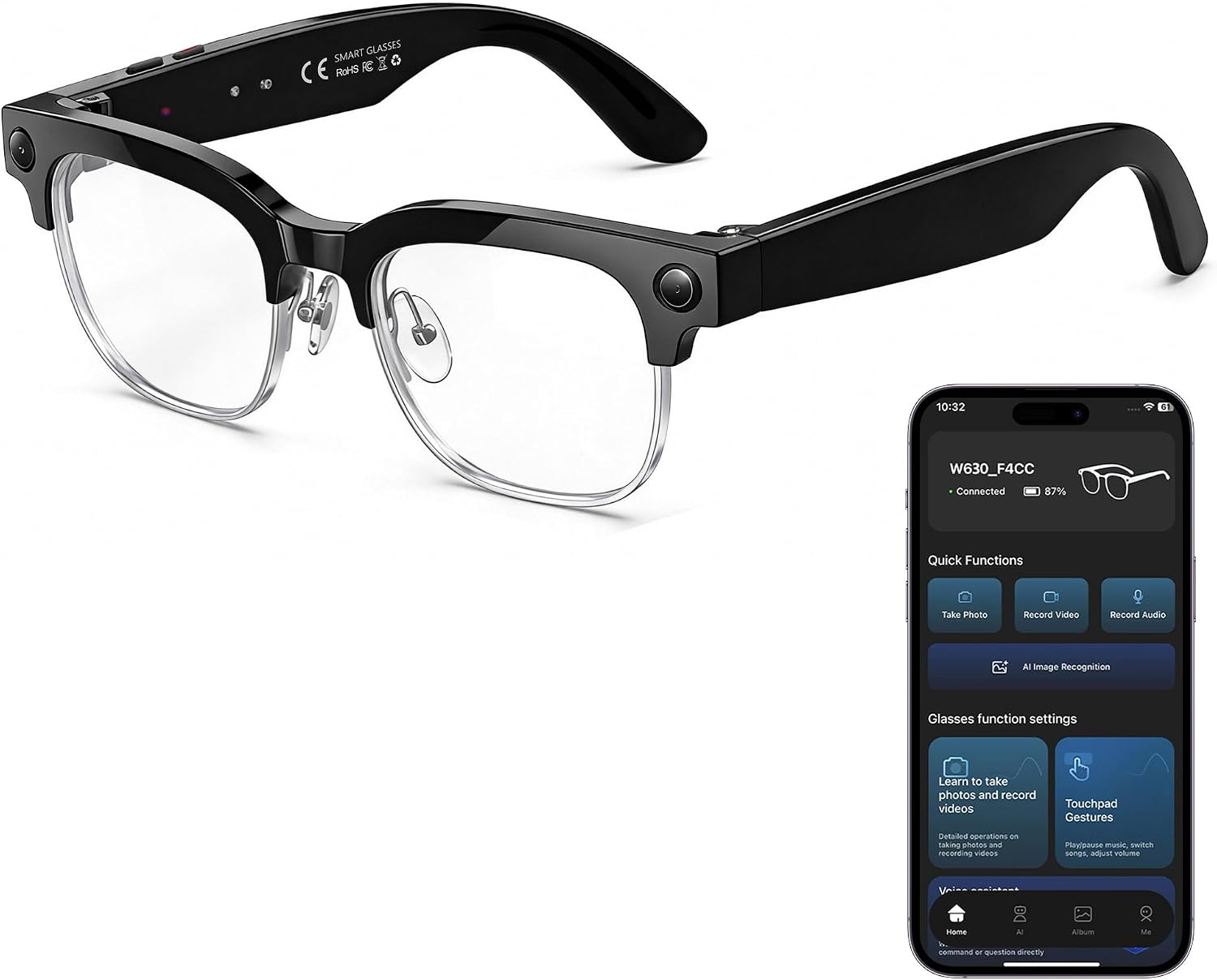 GAFAS INTELIGENTES CON CÁMARA Y BLUETOOTH LOANGYUNFONE - 1