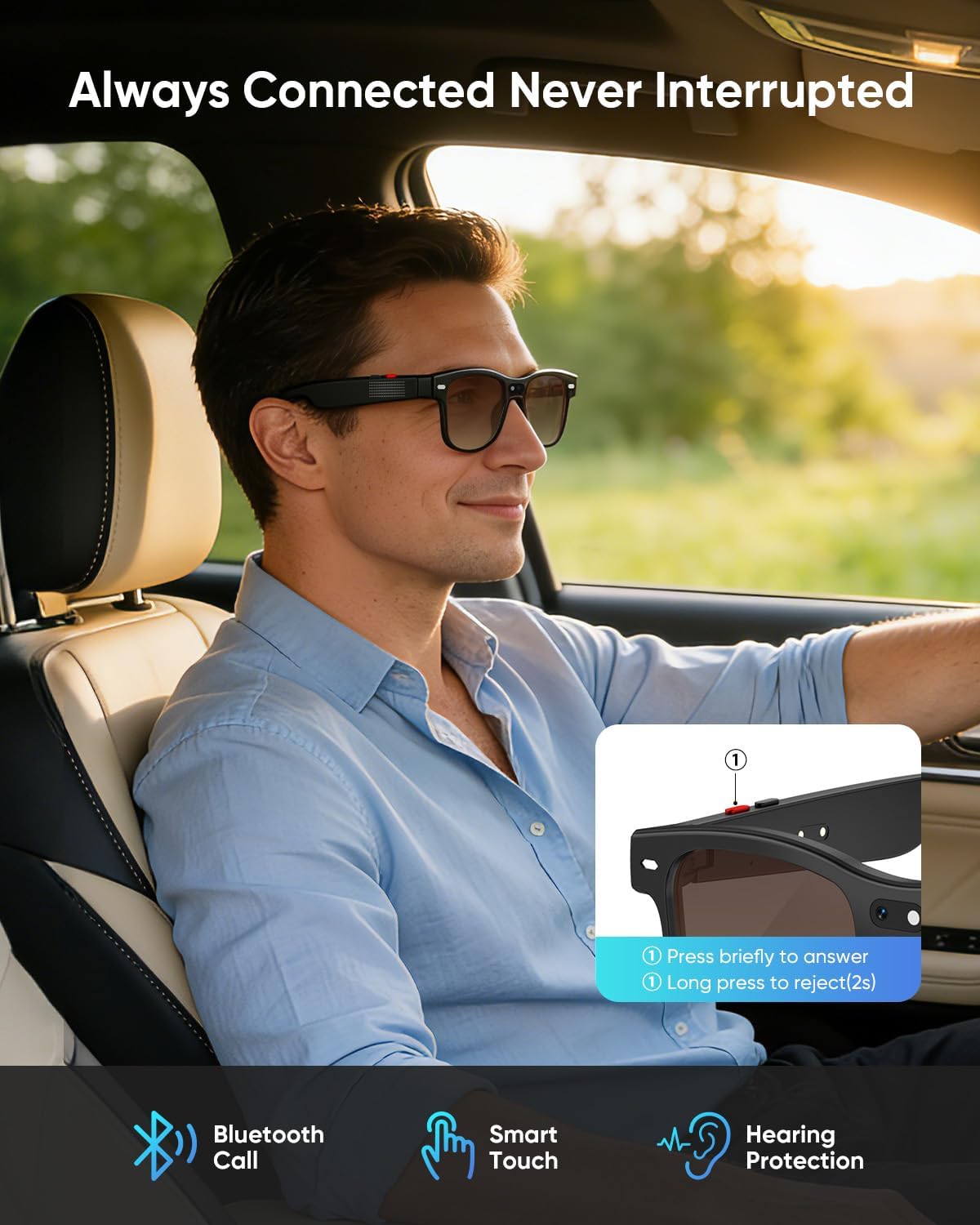 LENTES DE SOL CJKAO SMART GLASSES CON CÁMARA G3 - 2