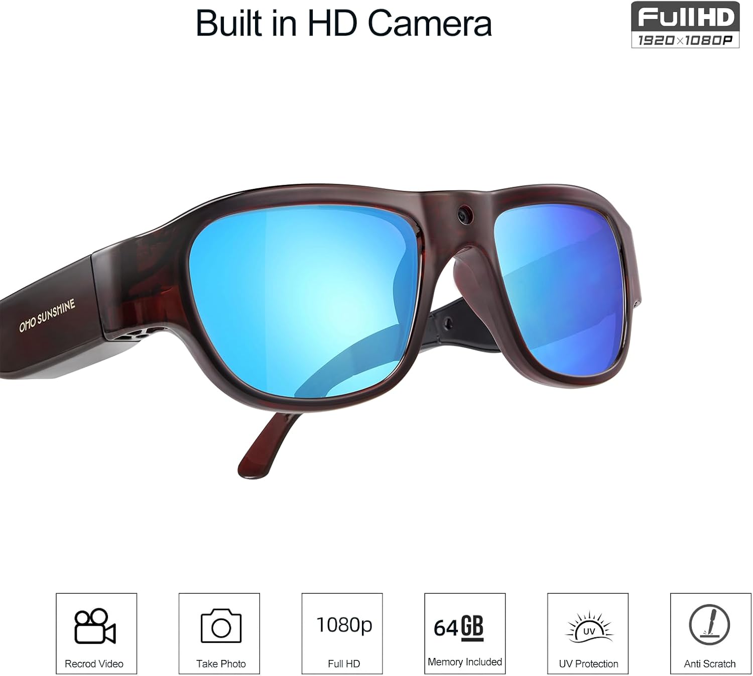GAFAS INTELIGENTES OHO SUNSHINE CON CÁMARA, POLARIZADAS UV400 Z87.1 - 3
