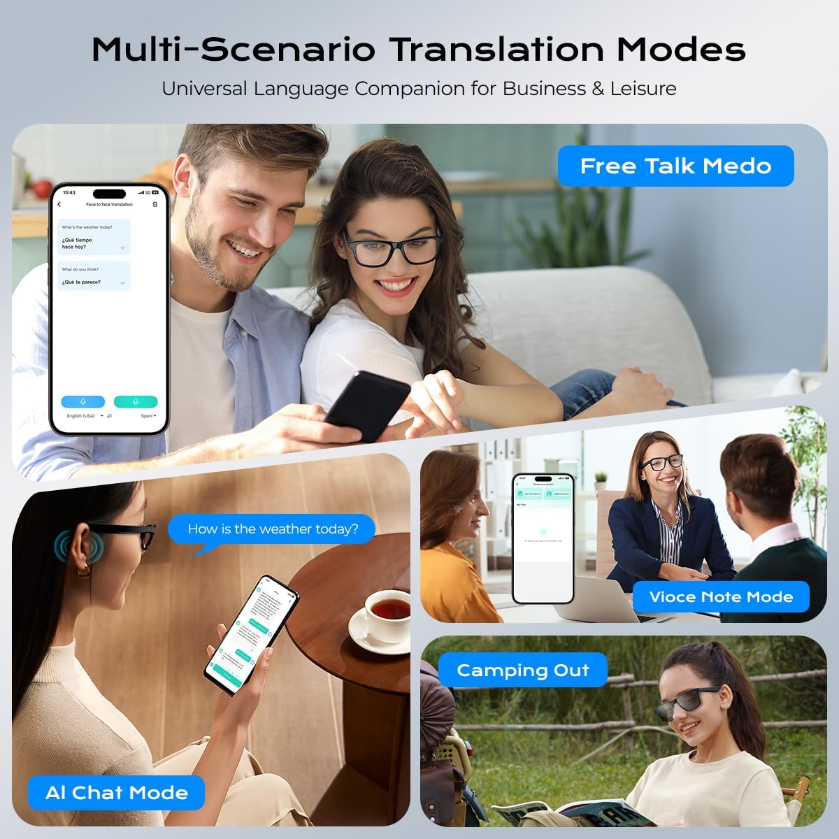 GAFAS INTELIGENTES BLUETOOTH XO CON TRADUCCIÓN EN 140+ IDIOMAS Y LENTES FOTOCROMÁTICOS - 5
