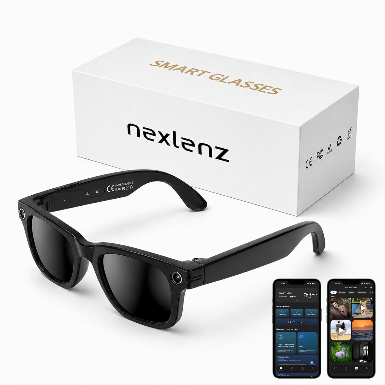 GAFAS INTELIGENTES CON CÁMARA NEXLENZ NEGRAS - 1
